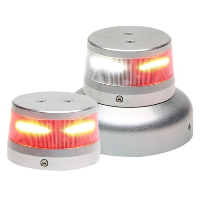 Red / White Split LED Beacon 14 Vdc, 2.6" Diameter Base – 01-0772010-70