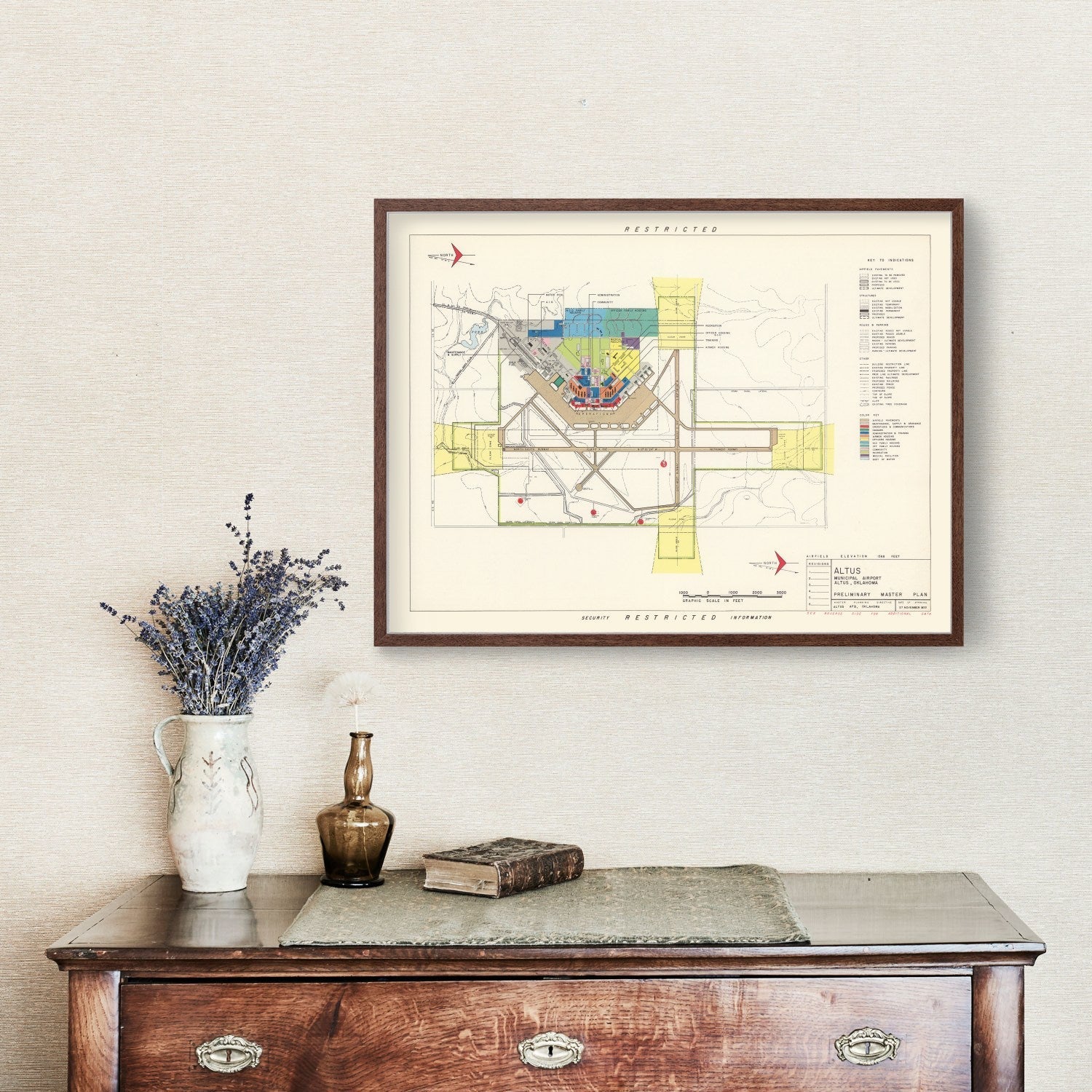 Vintage Map of Altus Municipal Airport, 1952