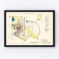 Vintage Map of Blytheville Municipal Airport, 1952