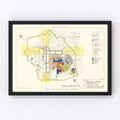 Vintage Map of Raleigh - Durham Municipal Airport, 1952
