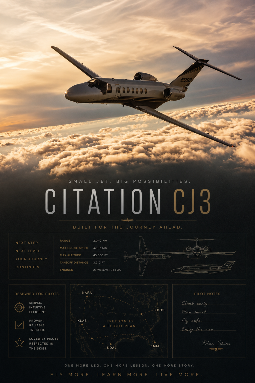 Cessna Citation CJ3 Metal Print