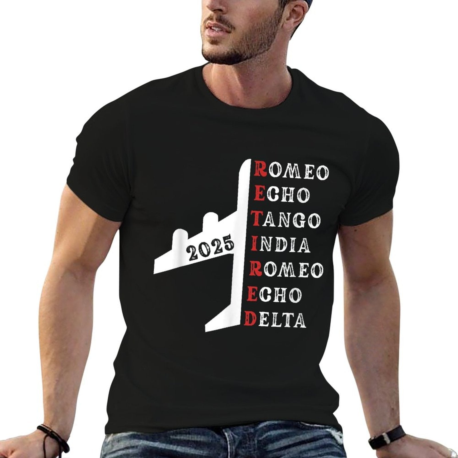 Retired Pilot 2025 Phonetic Alphabet Retirement Gift Unisex T-Shirt