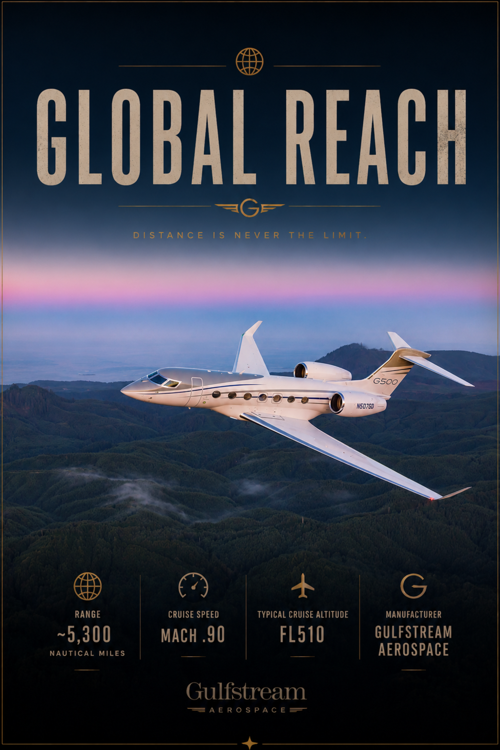 Gulfstream G550 Metal Print