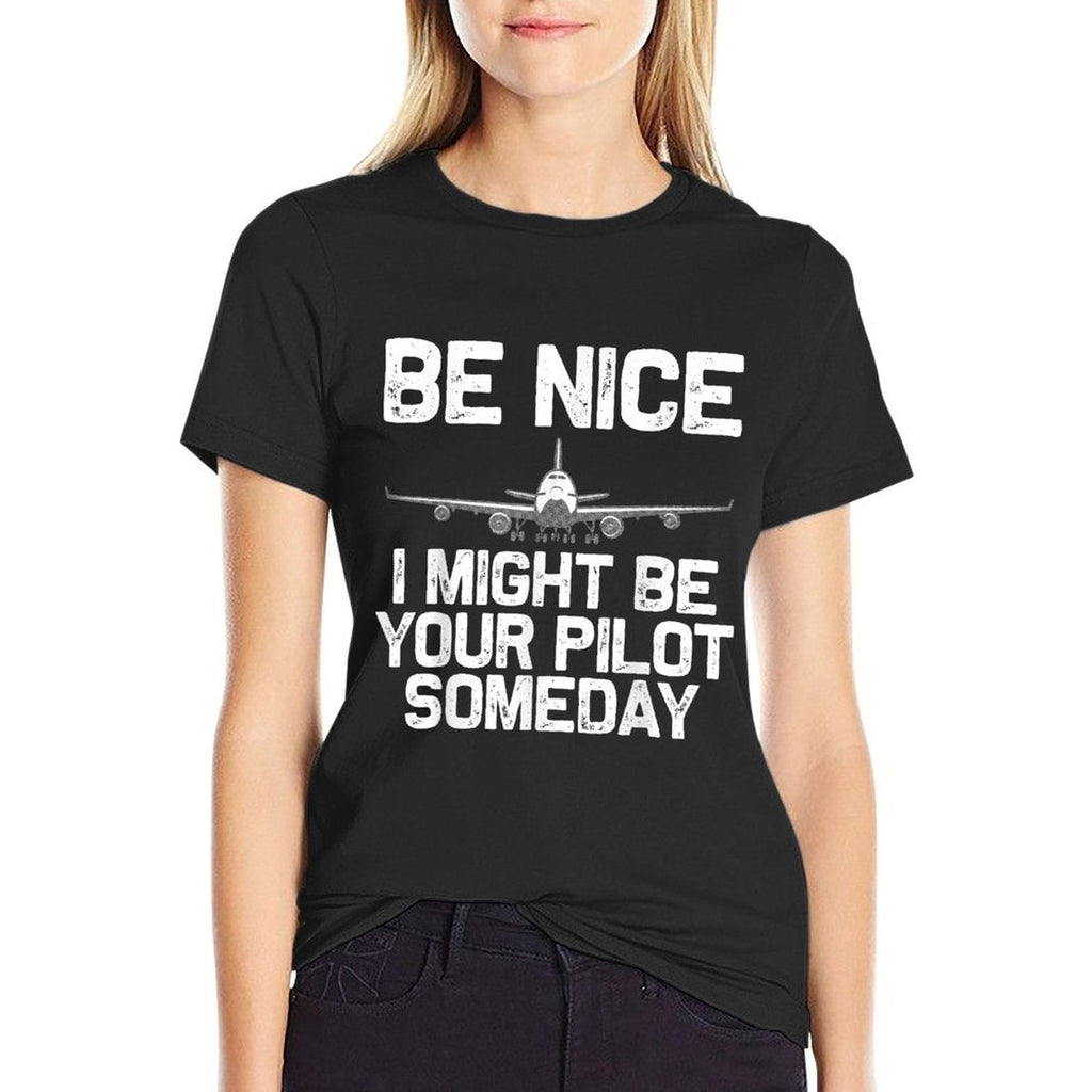 Funny Pilot Art For Men Women Kids Aviation Airplane Pilot T-Shirt