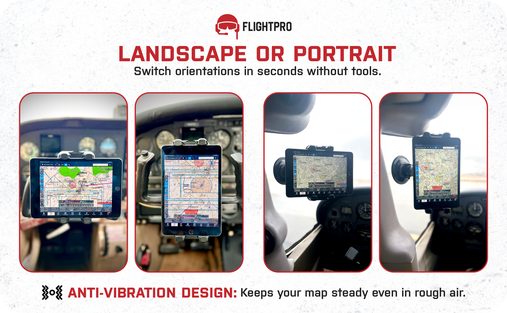 ProAviator 3-in-1 Aviation iPad Mount Set | Yoke, Suction Cup & Kneeboard