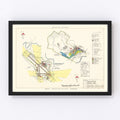 Vintage Map of Burlington Municipal Airport, 1952