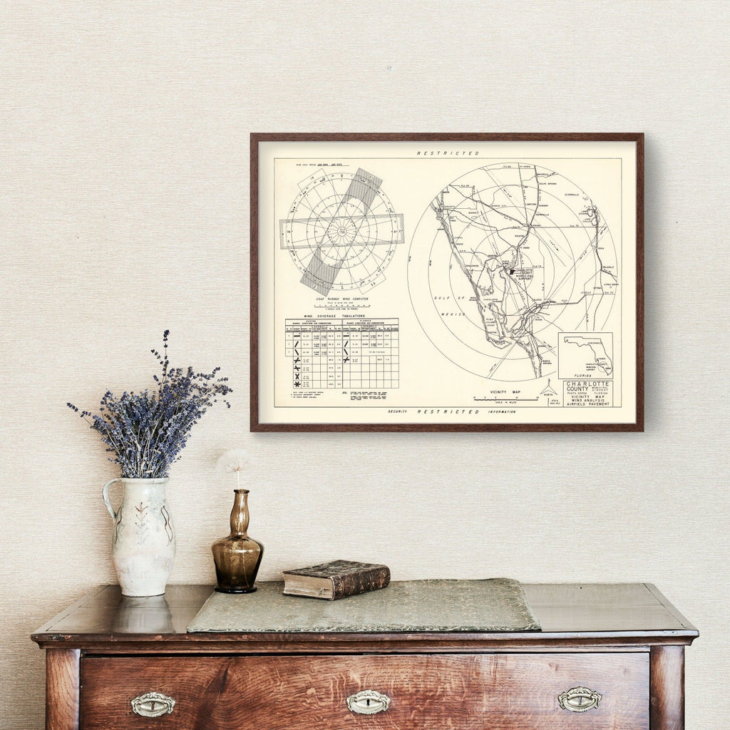Vintage Map of the Charlotte County Municipal Airport Florida Vicinity, 1952