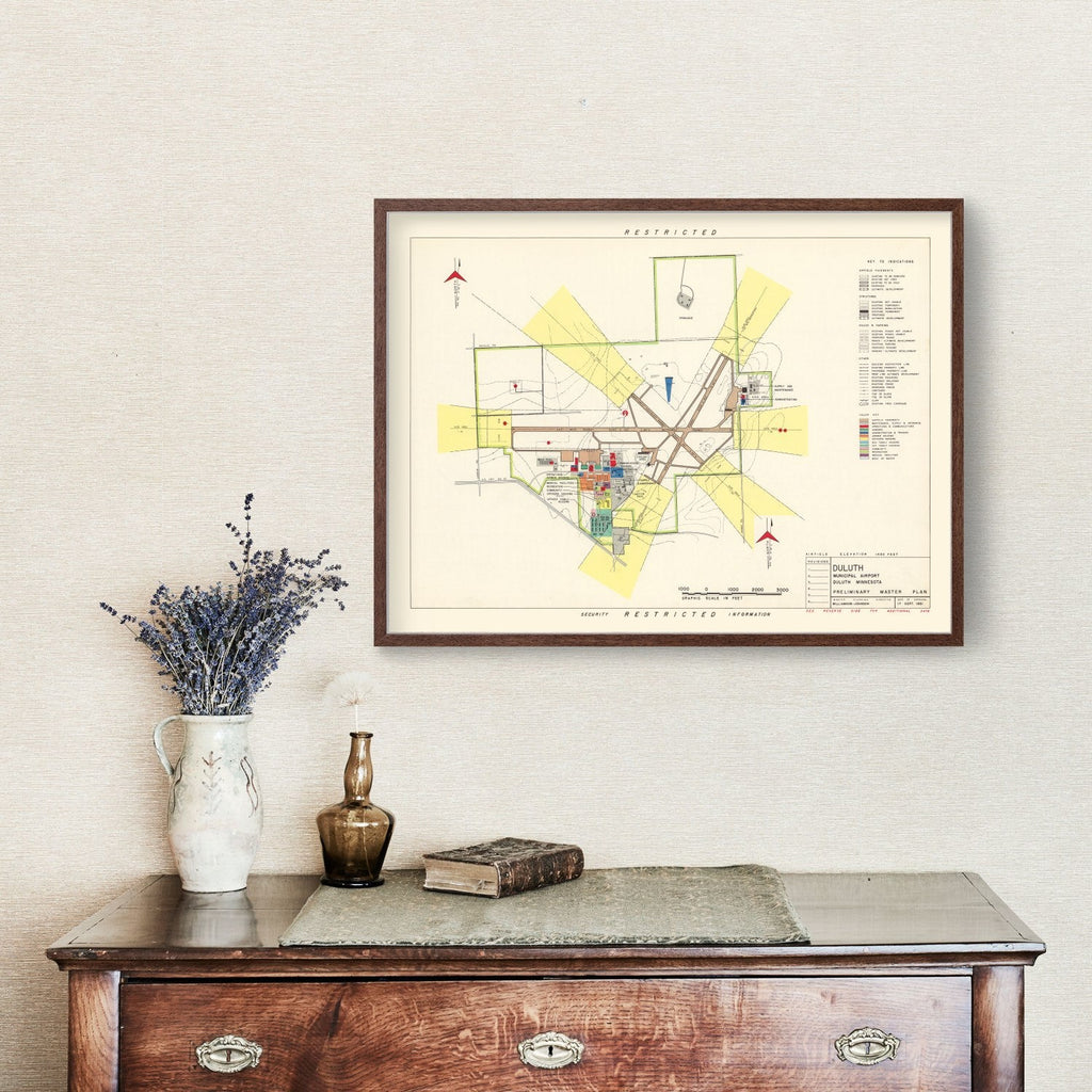 Vintage Map of Duluth Municipal Airport, 1951