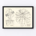 Vintage Map of the Grandview Municipal airport Vicinity, 1952