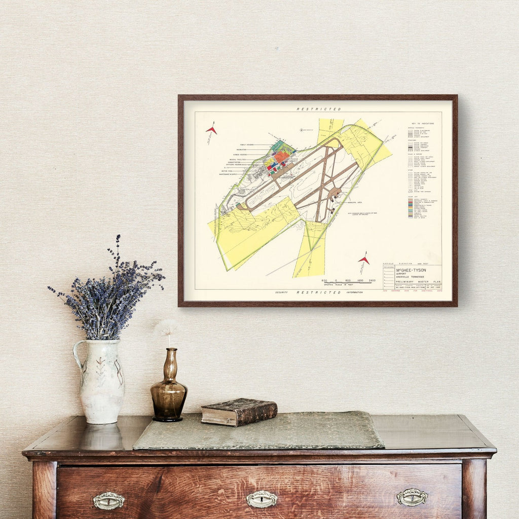 Vintage Map of McGhee-Tyson Airport, 1952