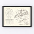 Vintage Map of the McGhee-Tyson Airport Vicinity, 1952