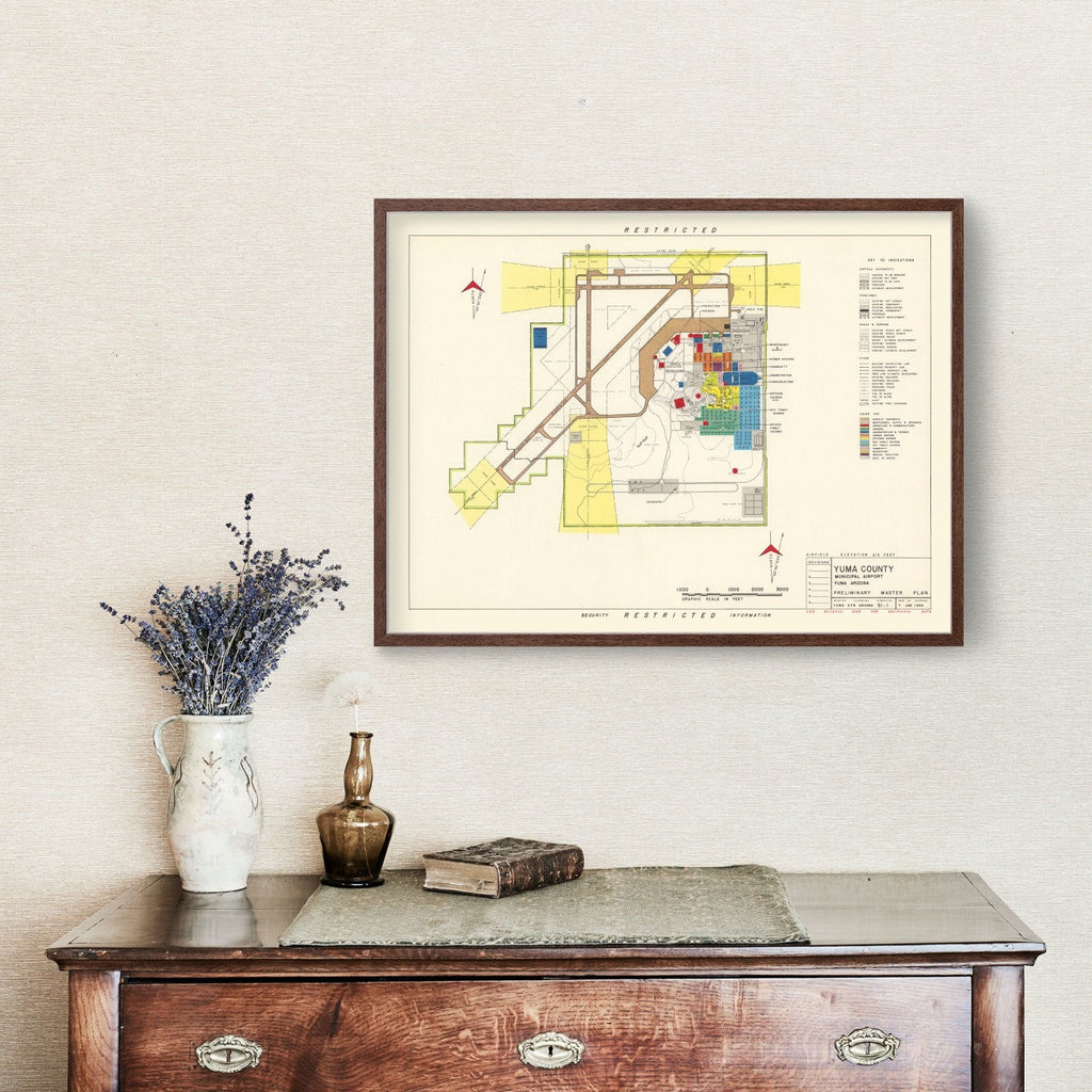Vintage Map of Yuma County Municipal Airport, 1952