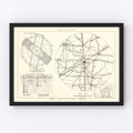 Vintage Map of the Wichita Municipal Airport Vicinity, 1952