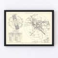 Vintage Map of the Long Beach Municipal Airport Vicinity, 1952