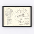 Vintage Map of the Clinton Sherman Municipal Airport Vicinity, 1952