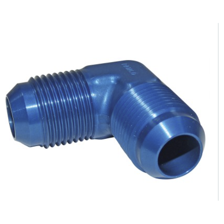 90-Deg Tube Elbow, 3/8 in Flared, 9/16-18 – AN821-6D