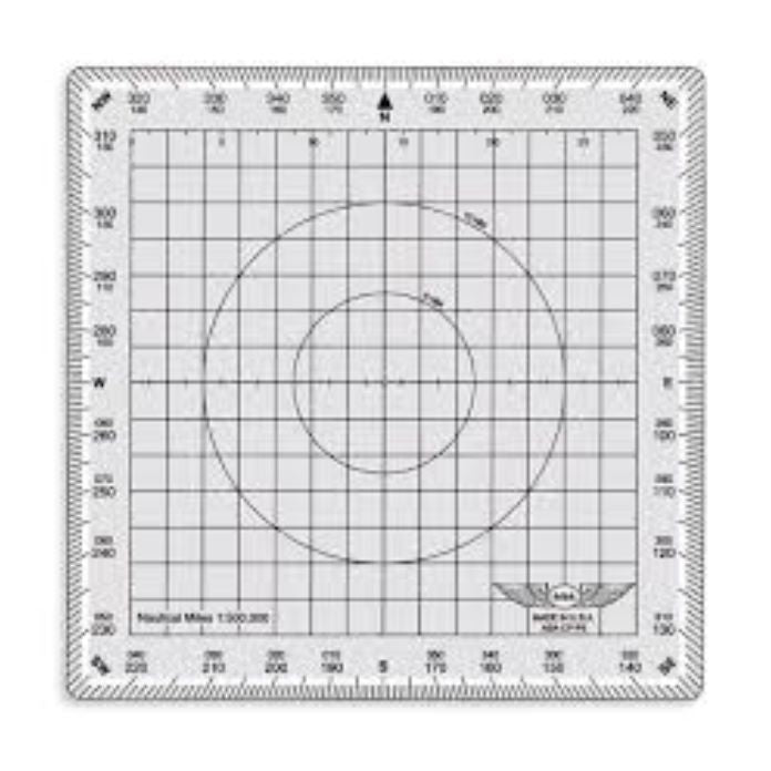 Square Flight Plotter with 5/10 NM Radius Rings – ASA-CP-P5