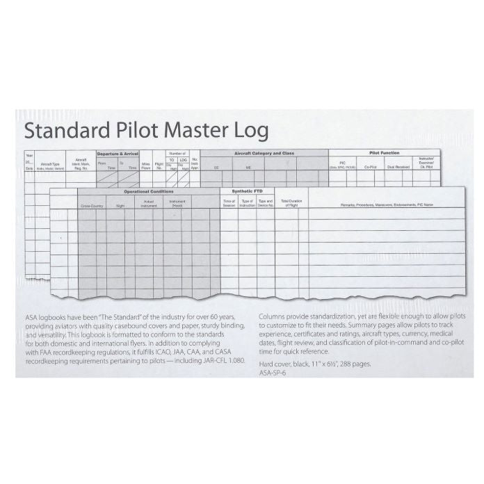 ASA Hardcover Pilot Master Log Book – ASA-SP-6