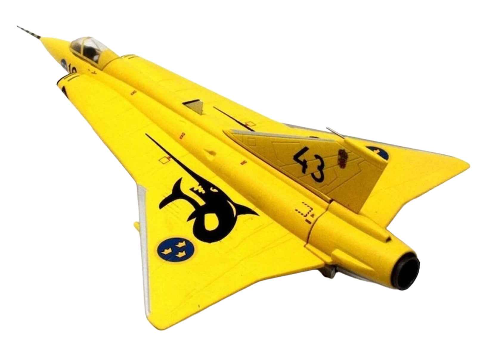 Saab J35J Draken Fighter Aircraft "43-10 3 "Johan Gul" Squadron 10 Wing Final Flight Livery" (1997) Swedish Air Force 1/72 Diecast Model Airplane by Aviation 72