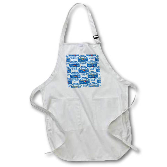 Apron - A Aviation pattern of retro pilot badge with classic biplane. Creative Studios – Aviation Airplanes