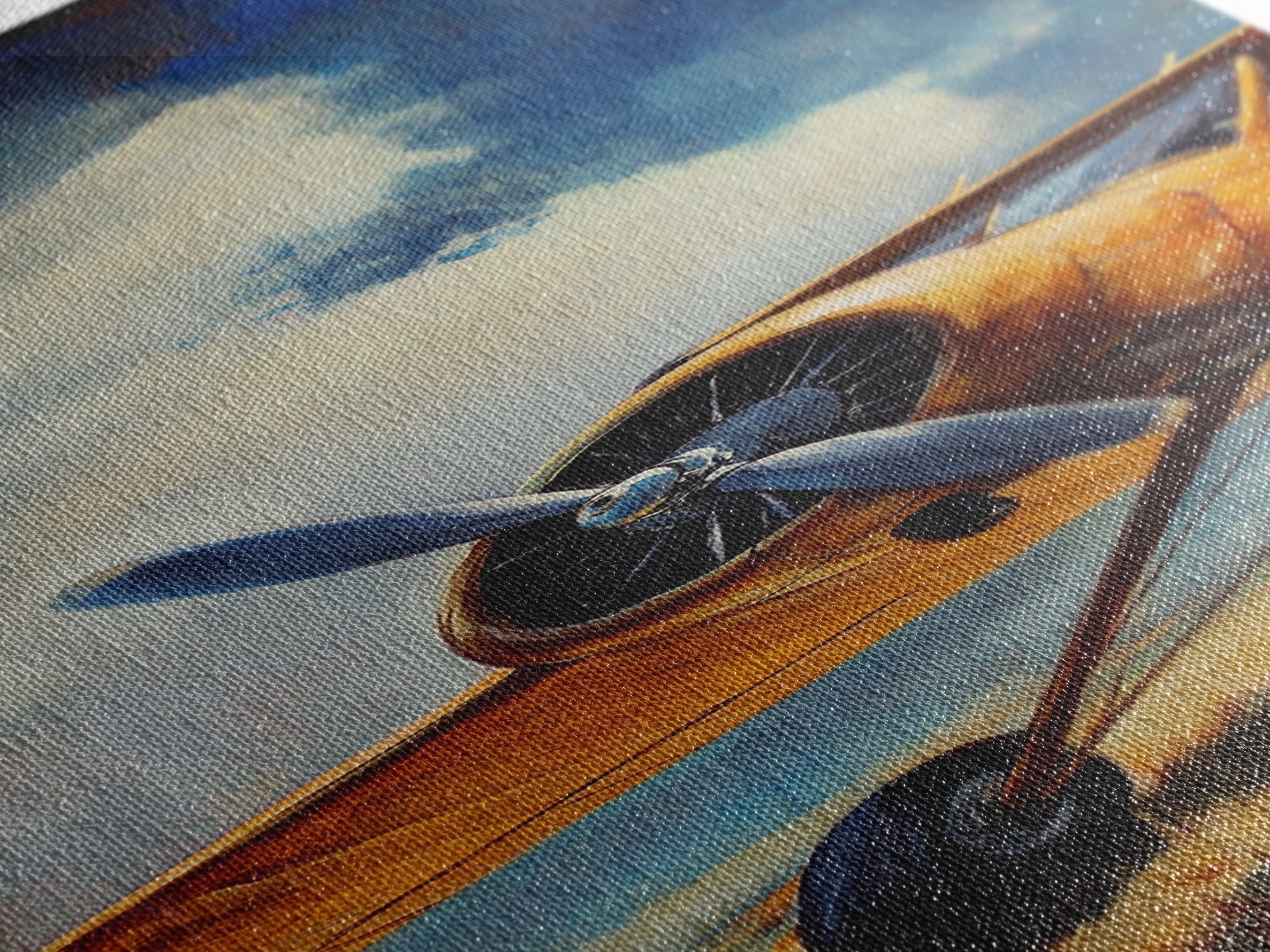 Vintage Yellow Airplane Canvas Print Airplane Painting Nautical Decor Coastal Wall Art Gift Idea Aviation Enthusiasts