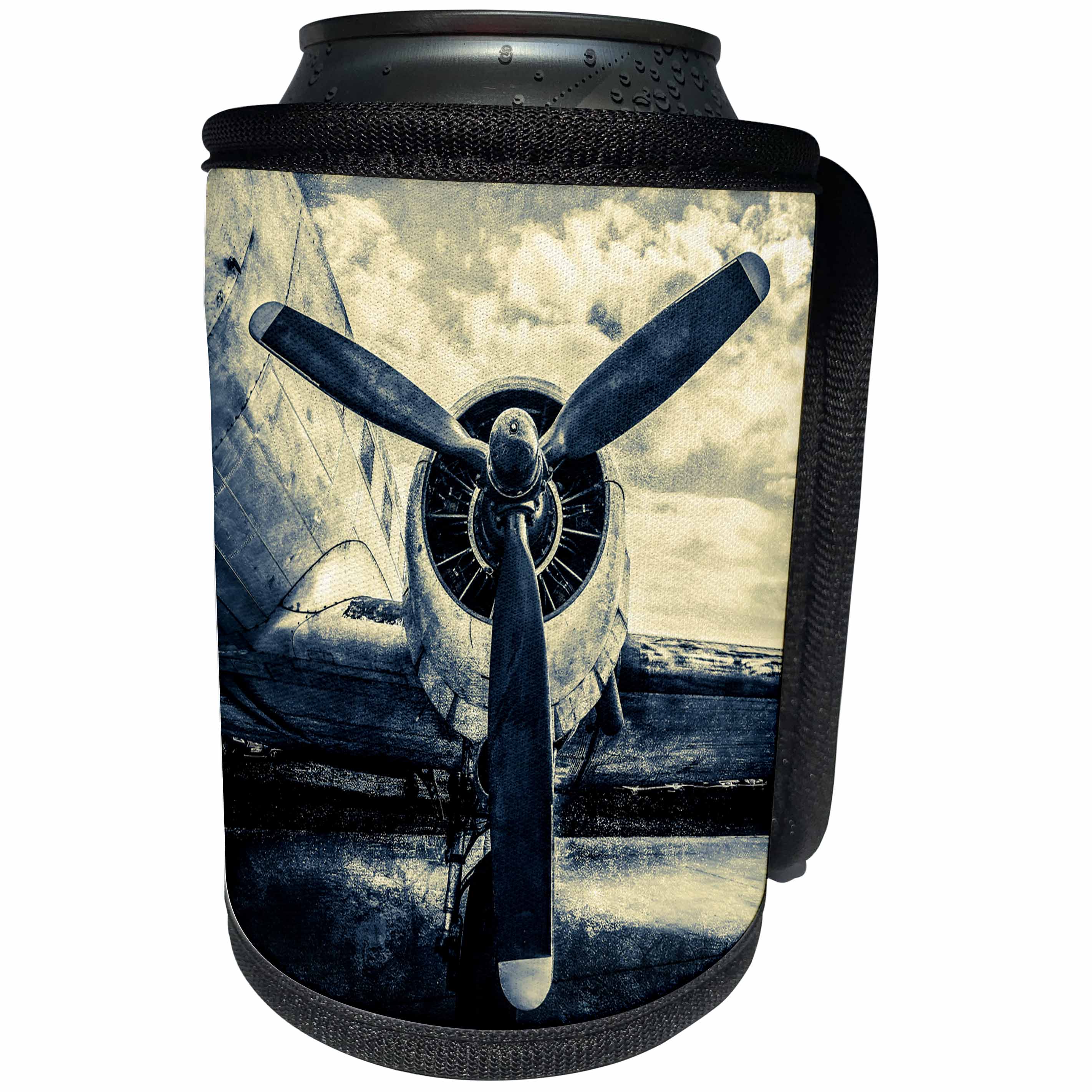 3dRose Alexis Photography - Transport Air - Abstracts of aviation - Propeller of an old aircraft. Stylized photo - Can Cooler Bottle Wrap (cc_271981)