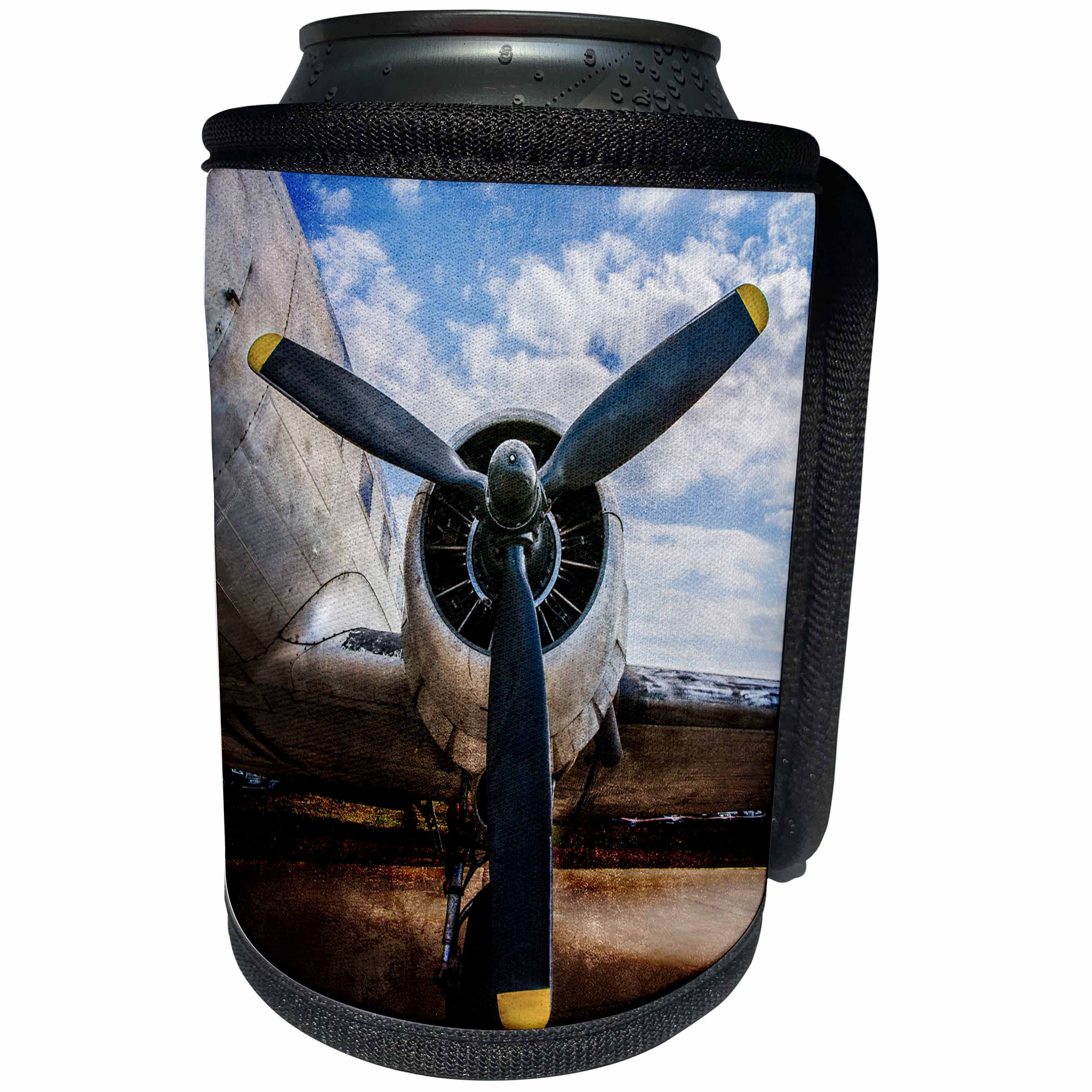 3dRose Alexis Photography - Transport Air - Abstracts of aviation - Propeller of a vintage aircraft. Color photo - Can Cooler Bottle Wrap (cc_271982)