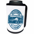 3dRose MacDonald Creative Studios – Aviation - Classic vintage aviation nose art design of a vintage biplane - Can Cooler Bottle Wrap (cc_295413)