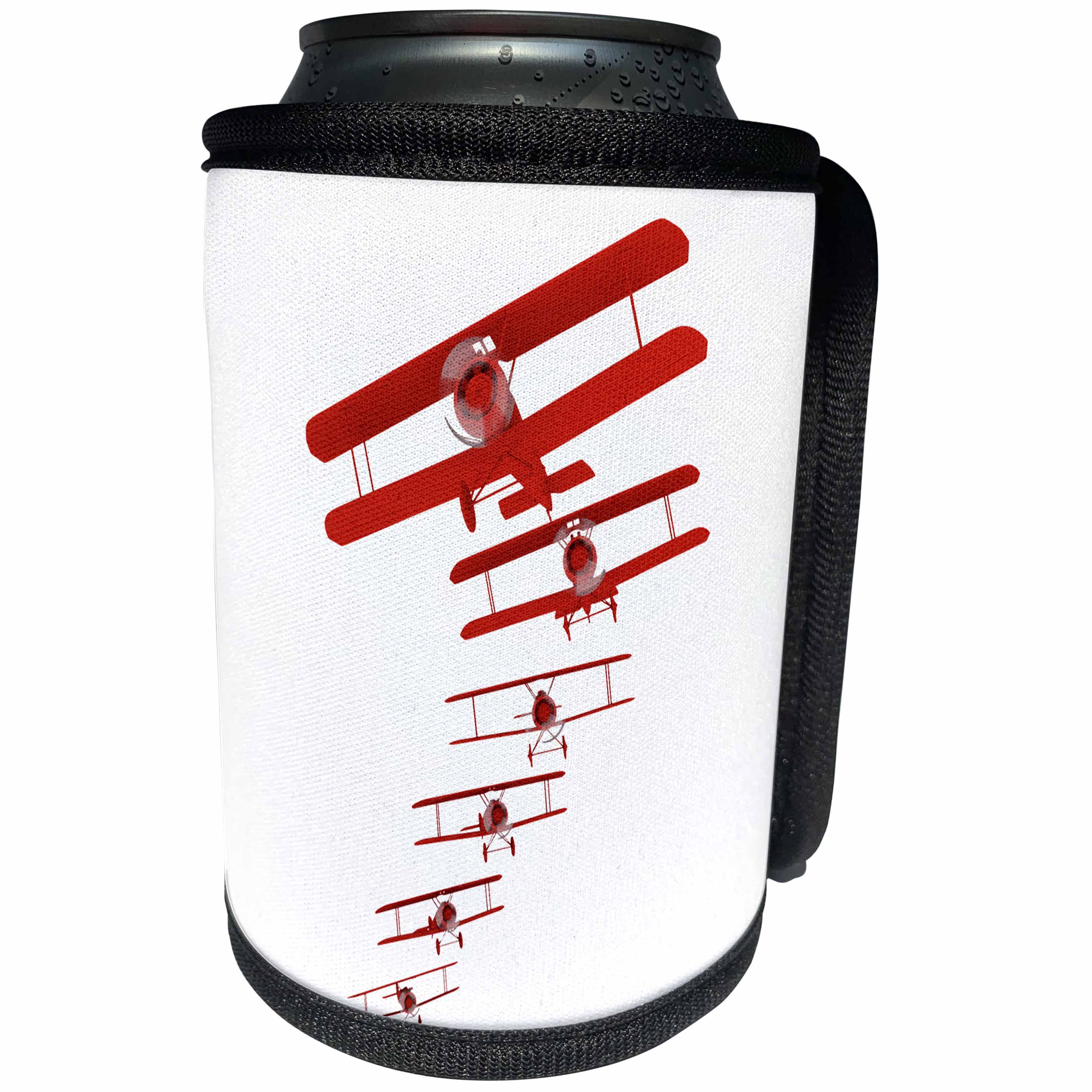 3dRose MacDonald Creative Studios – Aviation - Historical aviation design of biplanes flying in formation for pilots. - Can Cooler Bottle Wrap (cc_296184)