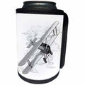 3dRose MacDonald Creative Studios – Aviation - Classic vintage biplane airplane flying through the clouds for pilots - Can Cooler Bottle Wrap (cc_318236)