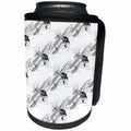 3dRose A black and white biplane aviation pattern for aviators. - Can Cooler Bottle Wrap (cc_351834)