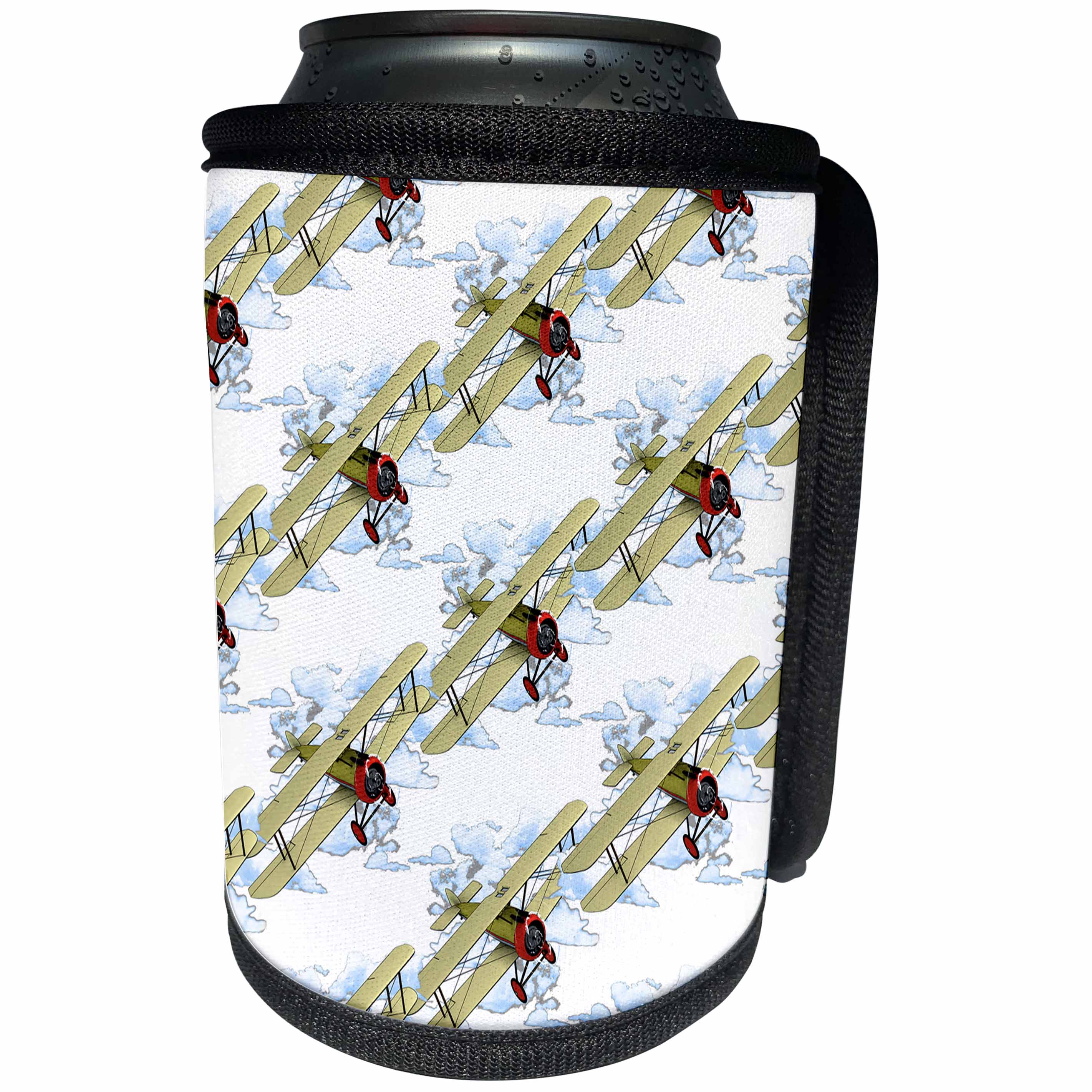 3dRose A biplane aviation pattern for those who love flying... - Can Cooler Bottle Wrap (cc_351837)