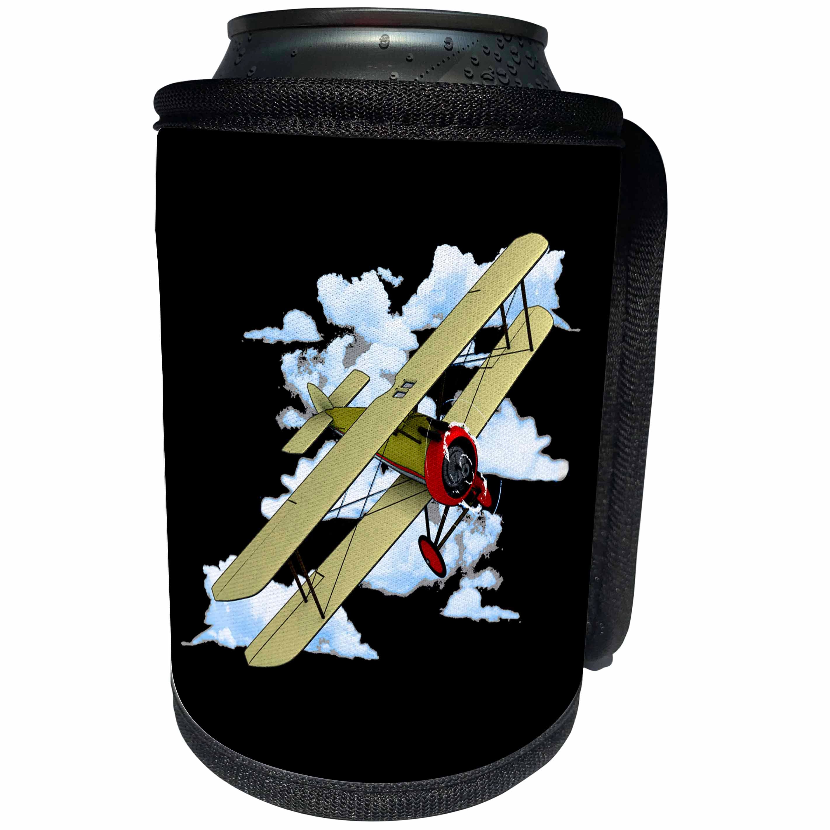 3dRose A vintage antique biplane aviation graphic for pilots. - Can Cooler Bottle Wrap (cc_351839)