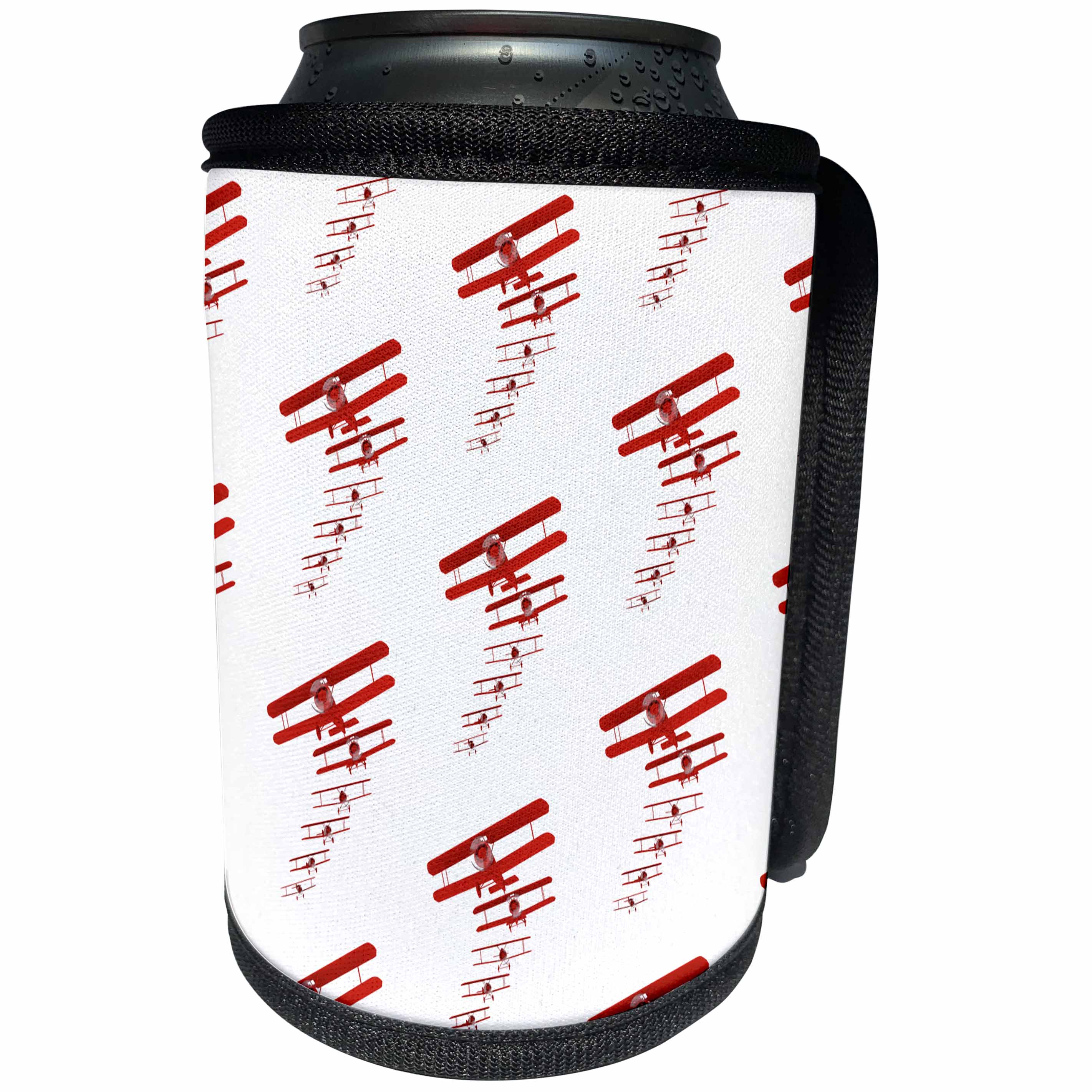 3dRose Modern aviation art of classic biplanes flying in... - Can Cooler Bottle Wrap (cc_351845)