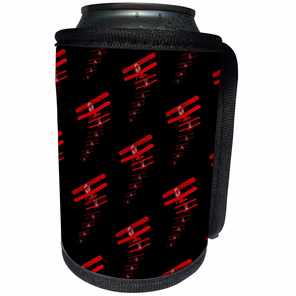 3dRose Classic aviation art of biplanes flying for aviation... - Can Cooler Bottle Wrap (cc_351846)