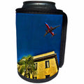 3dRose Chris Lord Aviation - Yellow Building Palm Airliner - Can Cooler Bottle Wrap (cc_55983)
