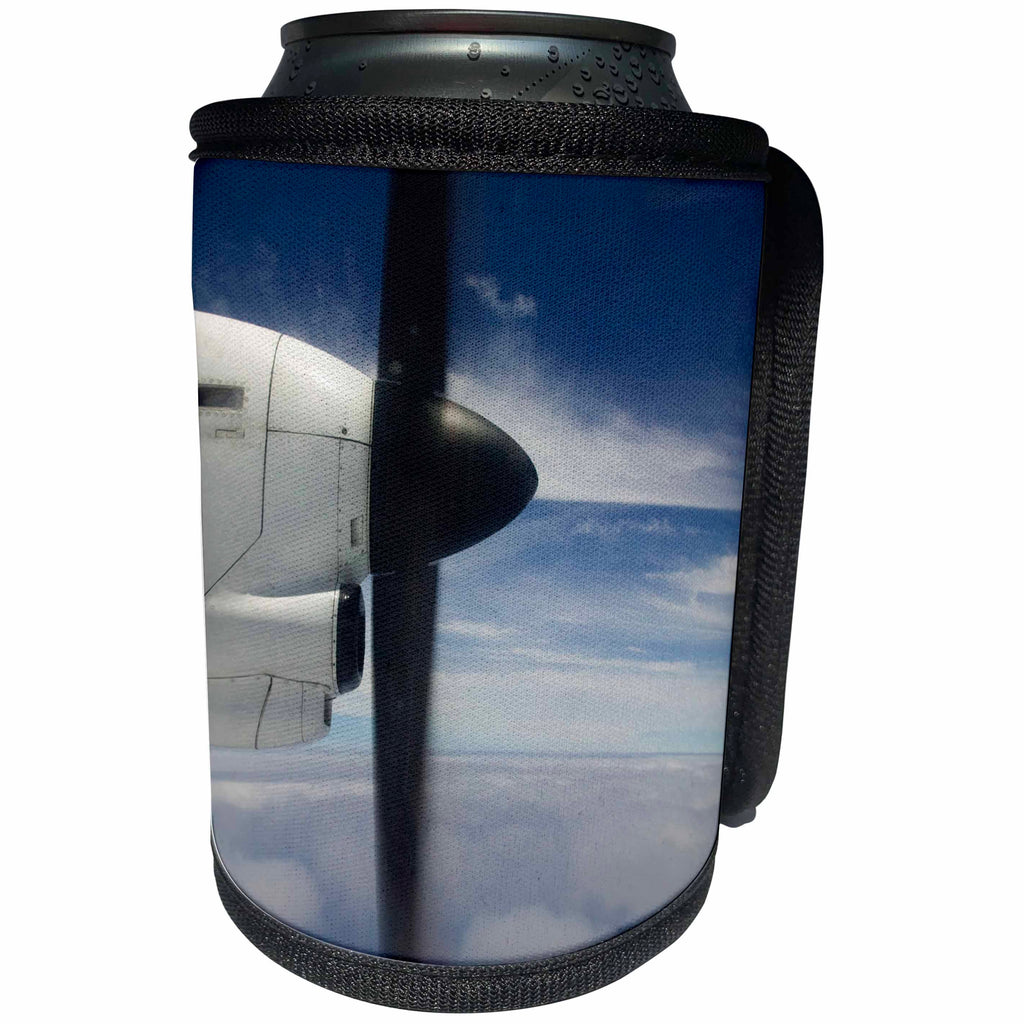3dRose Danita Delimont - Aviation - Vanuatu, Tanna, Turbo-prop airliner, aviation - OC07 WBI0394 - Walter Bibikow - Can Cooler Bottle Wrap (cc_84918)