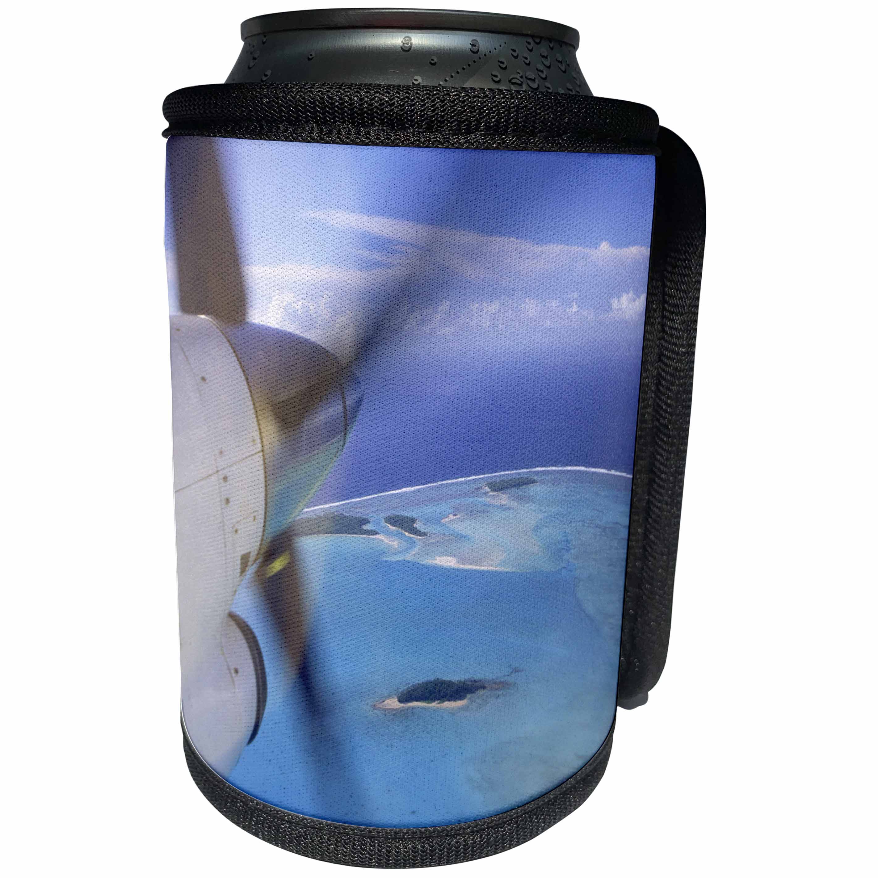 3dRose Danita Delimont - Aviation - Prop airplane, Aitutaki, Cook Islands - OC14 DPB0067 - Douglas Peebles - Can Cooler Bottle Wrap (cc_85170)