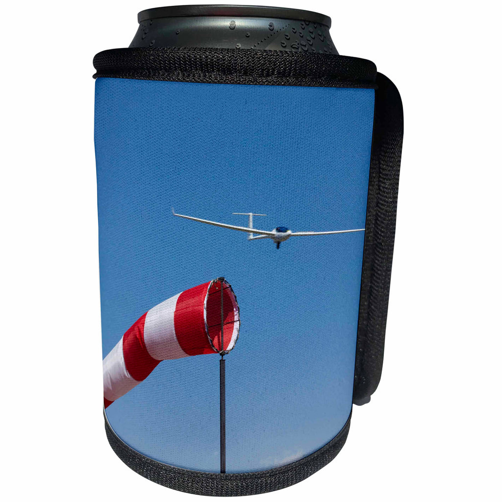 3dRose Danita Delimont - Aviation - Glider, Wind Sock, Aviation, Airport, Santiago, Chile - SA05 DWA0059 - David Wall - Can Cooler Bottle Wrap (cc_85853)