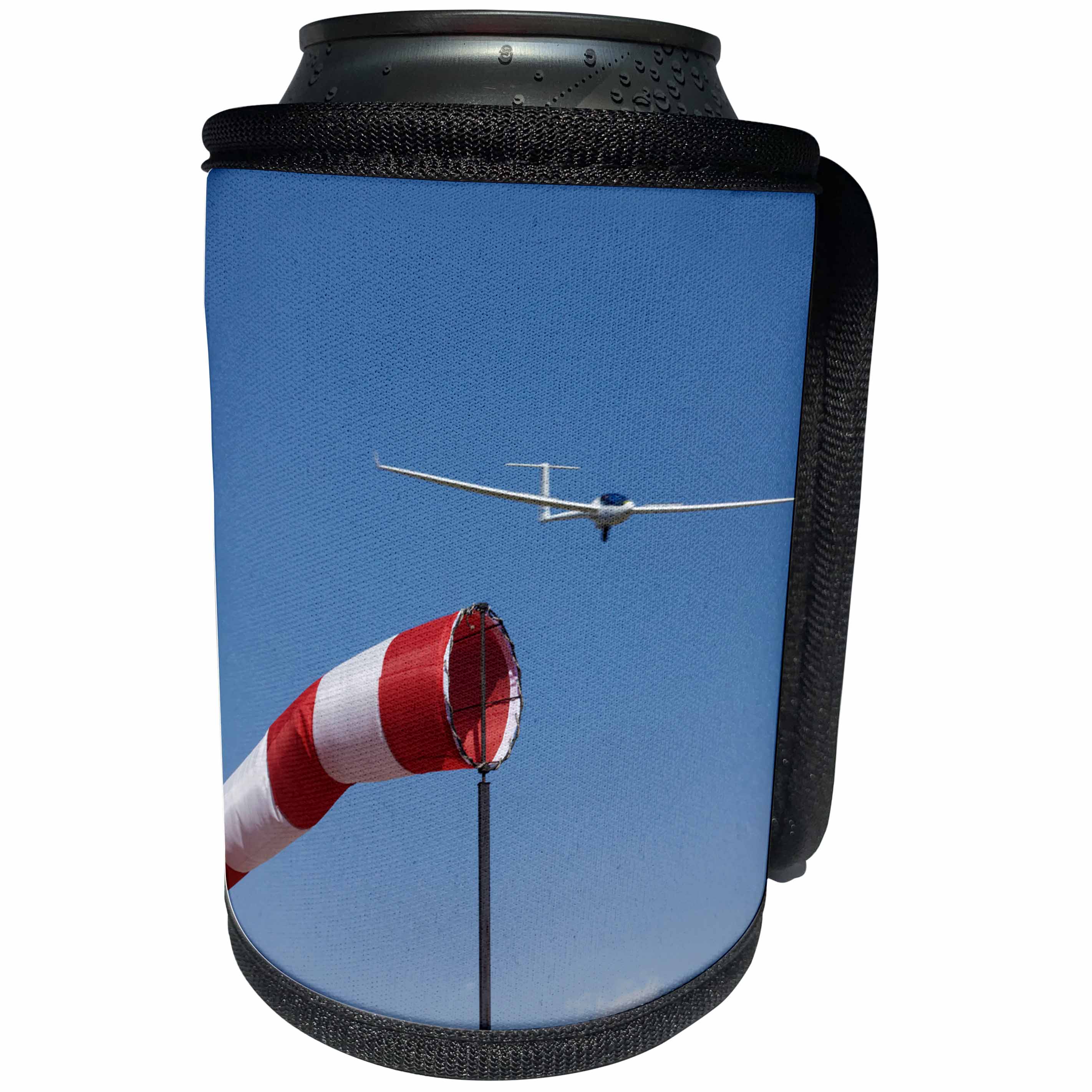 3dRose Danita Delimont - Aviation - Glider, Wind Sock, Aviation, Airport, Santiago, Chile - SA05 DWA0059 - David Wall - Can Cooler Bottle Wrap (cc_85853)