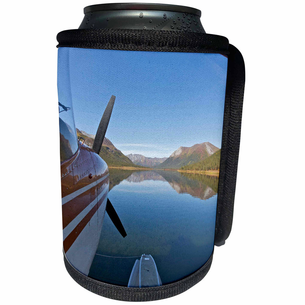 3dRose Danita Delimont - Aviation - Alaska, Arctic NP, Float airplane, Lake Ernie - US02 BJA0287 - Jaynes Gallery - Can Cooler Bottle Wrap (cc_87405)