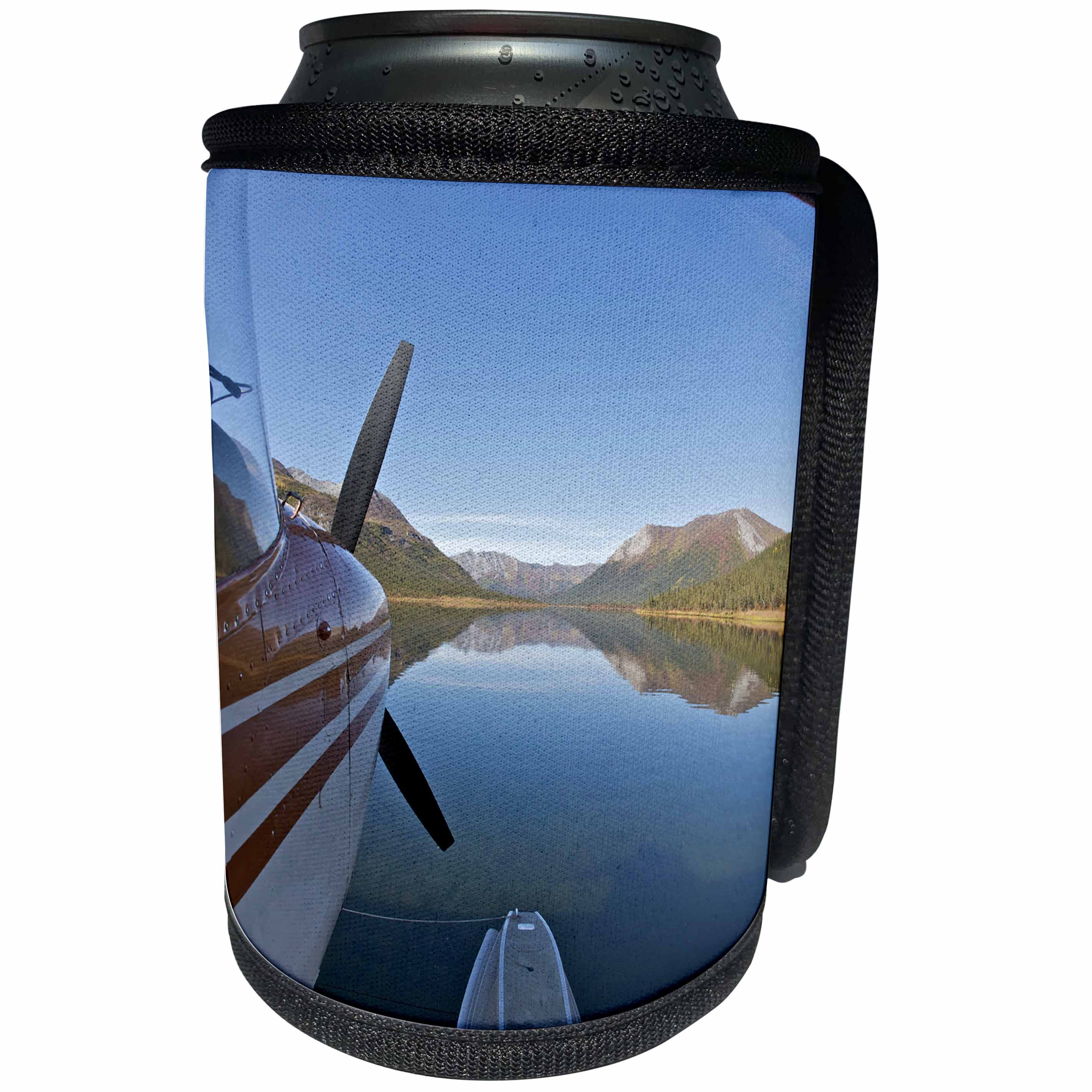 3dRose Danita Delimont - Aviation - Alaska, Arctic NP, Float airplane, Lake Ernie - US02 BJA0287 - Jaynes Gallery - Can Cooler Bottle Wrap (cc_87405)