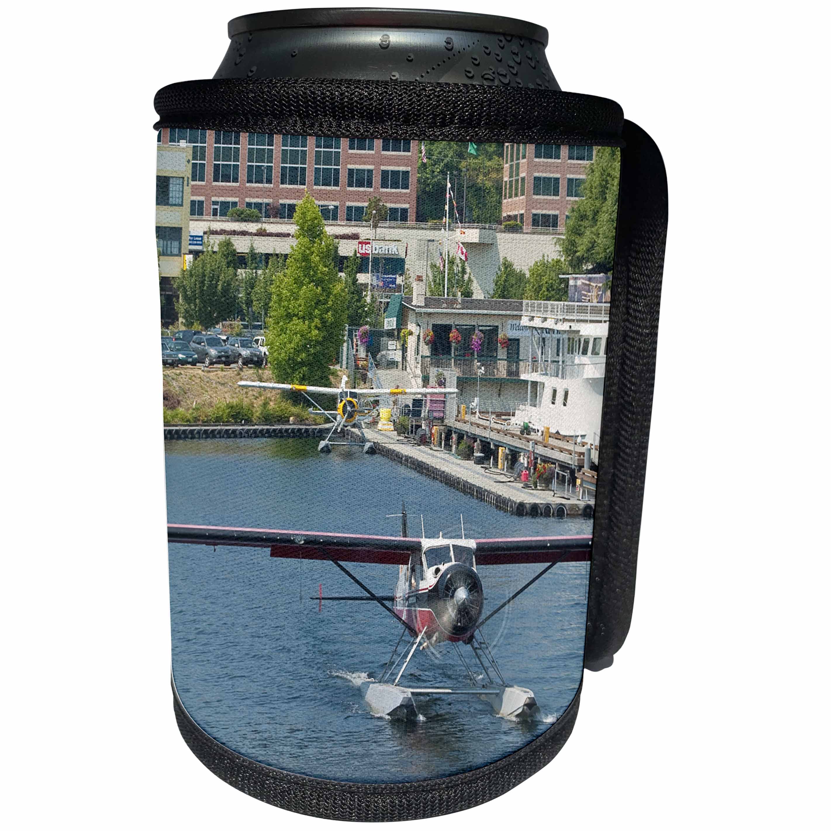 3dRose Danita Delimont - Aviation - Washington, Seattle, DHC-2 MKI Beaver seaplane - US48 CCR0263 - Charles Crust - Can Cooler Bottle Wrap (cc_95226)