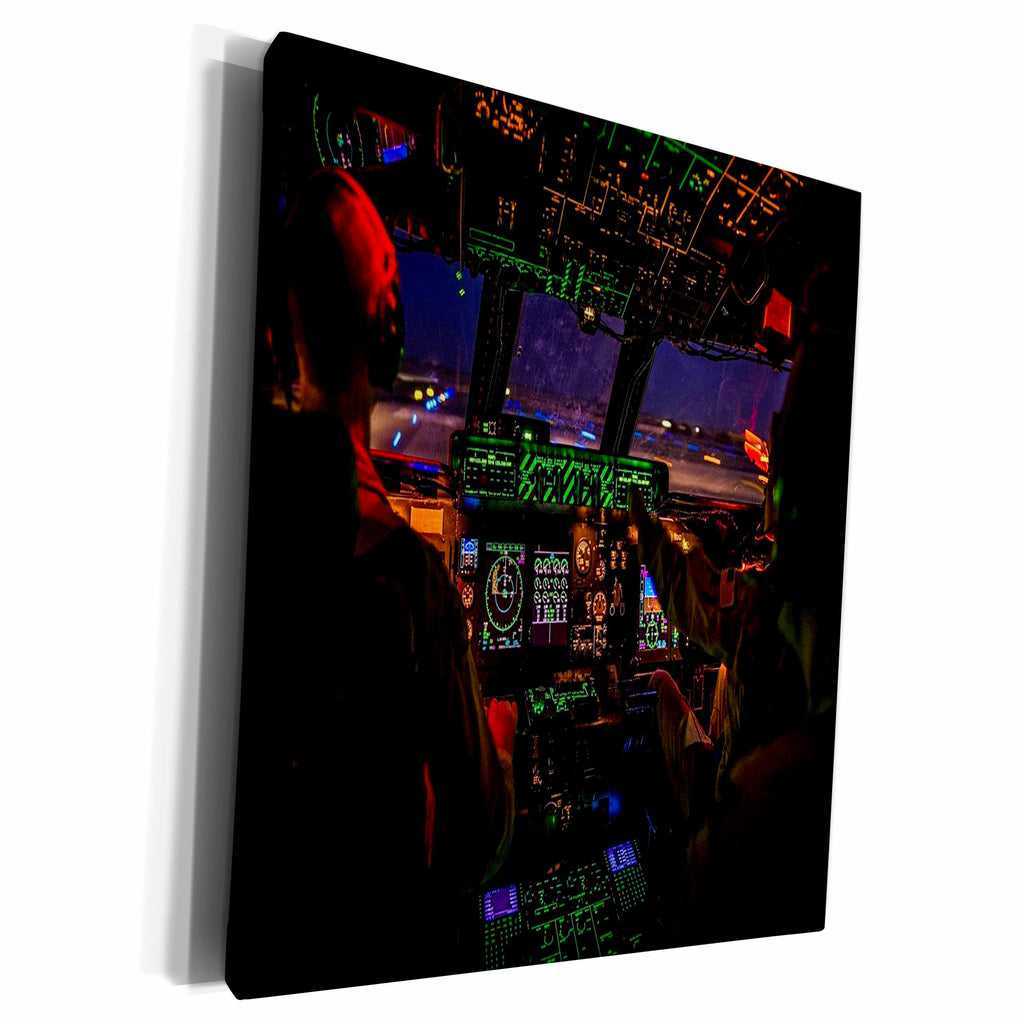 3dRose Image of Inside View Of Plane Cockpit - Museum Grade Canvas Wrap (cw_317052)