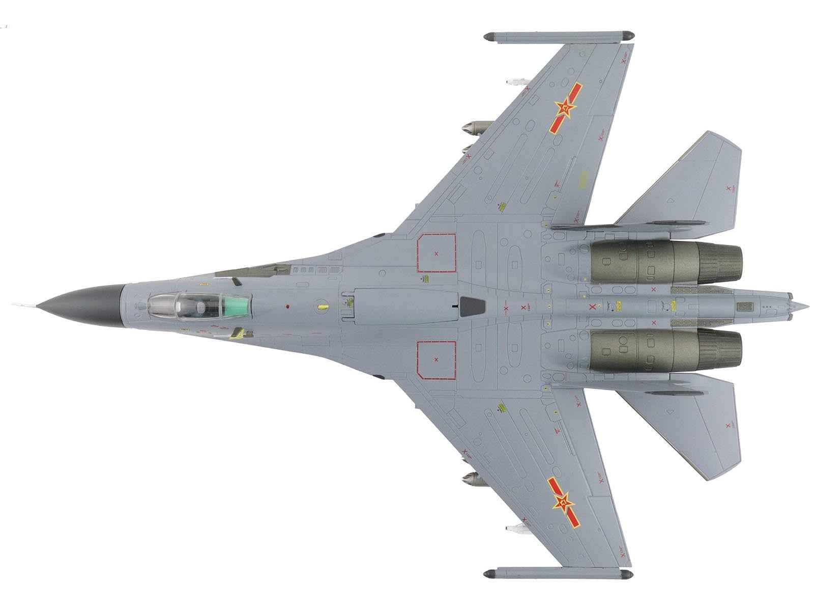 Shenyang J-11A Fighter Aircraft "40547 Golden Helmet" (2014) People's Liberation Army Air Force with 1/8 Scale Golden Helmet "Air Power Series" 1/72 Diecast Model by Hobby Master