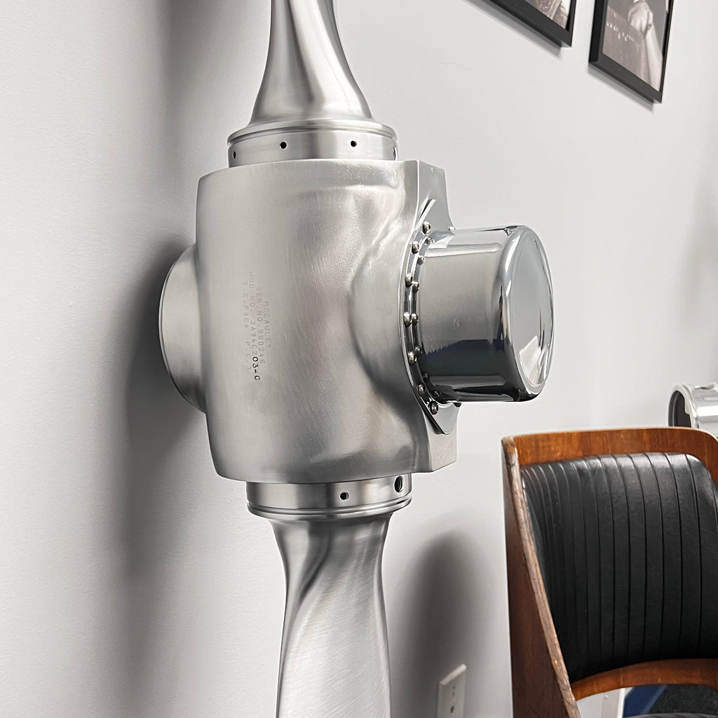 2-Bladed McCauley Brushed Aluminum Airplane Propeller Wall Display