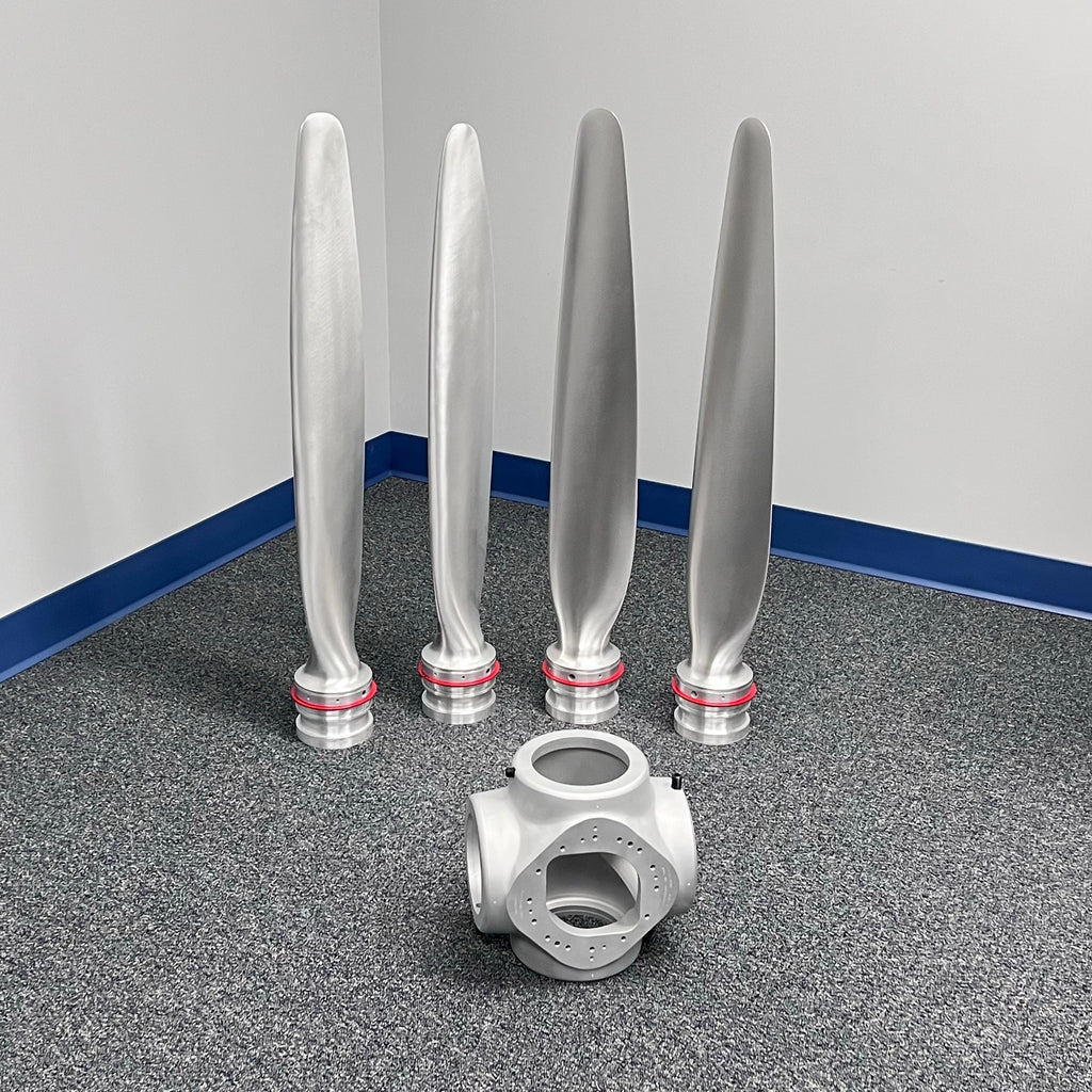 4-Bladed McCauley Cessna 78" Brushed Aluminum Airplane Propeller Metal Wall Display