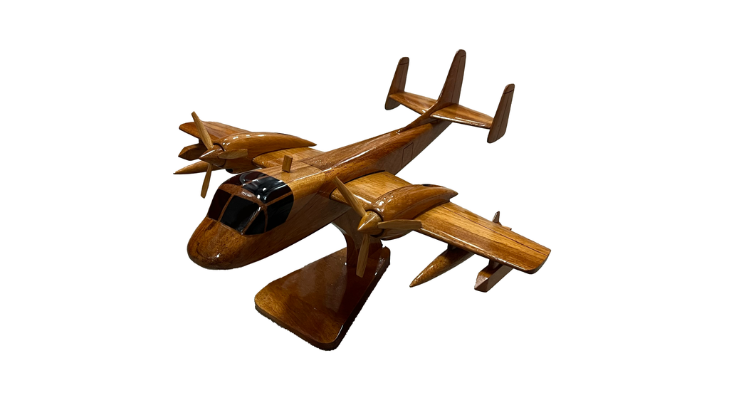 OV-1 ( OV1 ) Mohawk Mahogany Wood Desktop Airplane Airplanes  Model