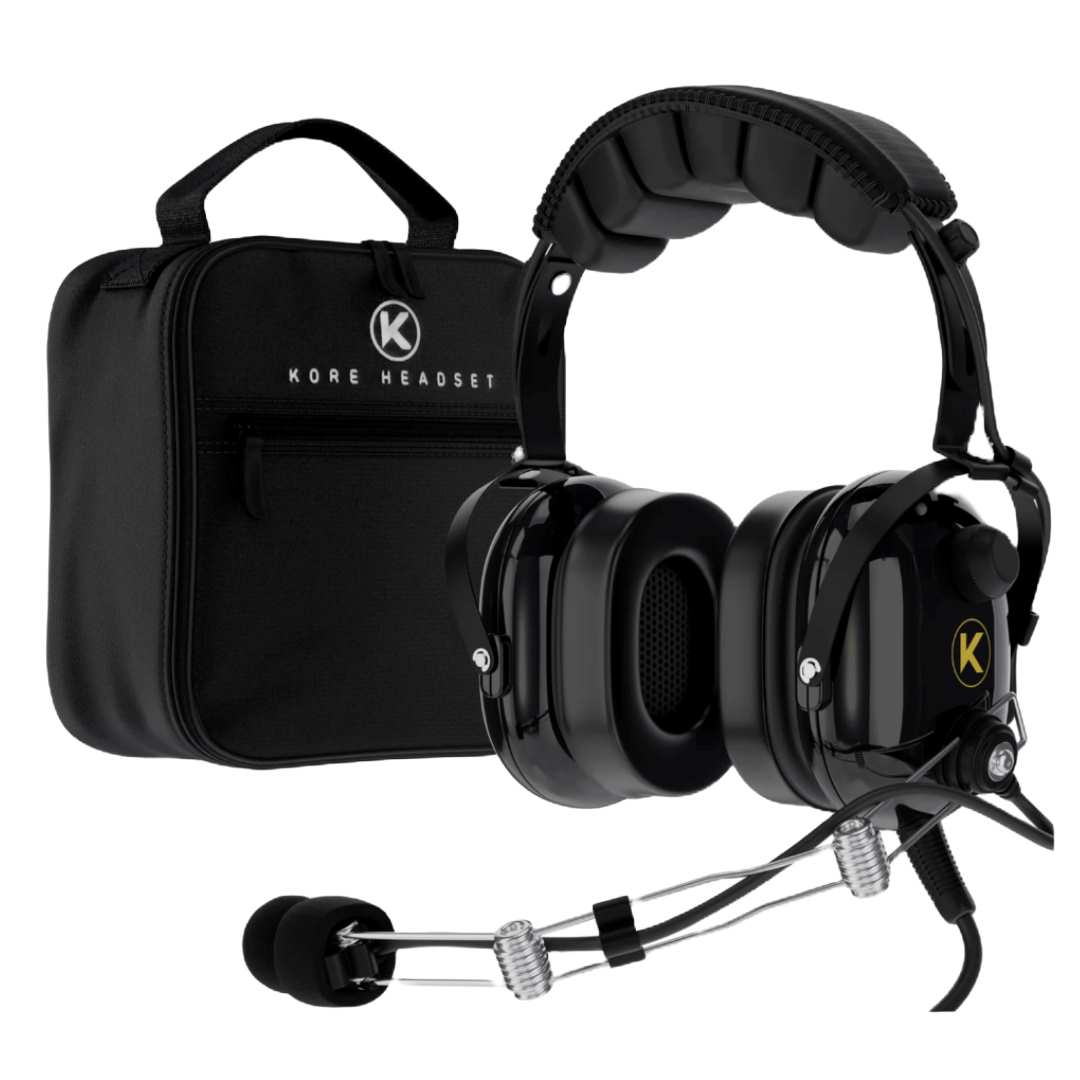 KORE Aviation P1 Headset with Carrying Case – P1-HEADSET-w/BAG