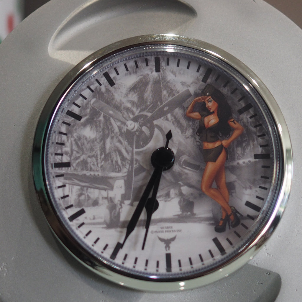 Pratt & Whitney F4U Corsair Pinup Girl R-2800 WWII Double Wasp Raw Radial Engine Piston Desk Clock